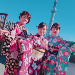 浅草レンタル着物小梅 浅草散策 スカイツリー 着物レンタル