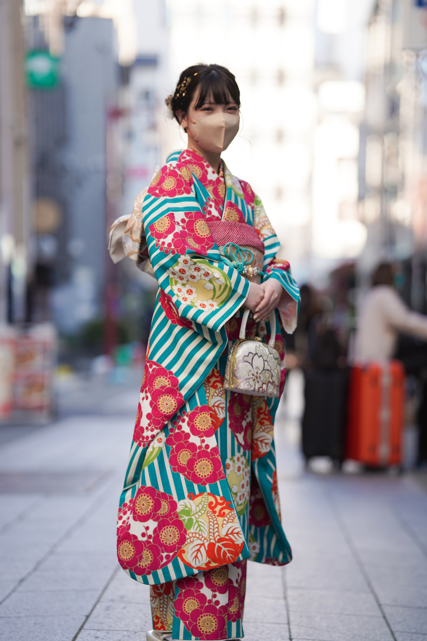厳選kimonoarisakimonoarisa●厳選●鴛鴦の素敵な洒落袋帯●しなやかな紬●長尺●456