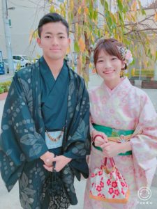 浅草レンタル着物小梅 浅草観光 カップル 男性着物