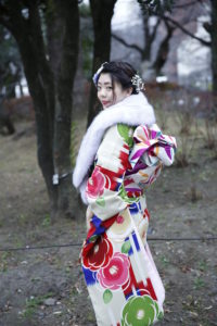 目黒区成人式振袖レンタル着付け