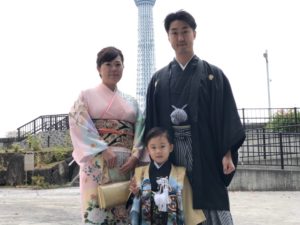 小梅の訪問着と七五三